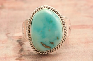 Genuine Battle Mountain Turquoise Nugget Sterling Silver Ring